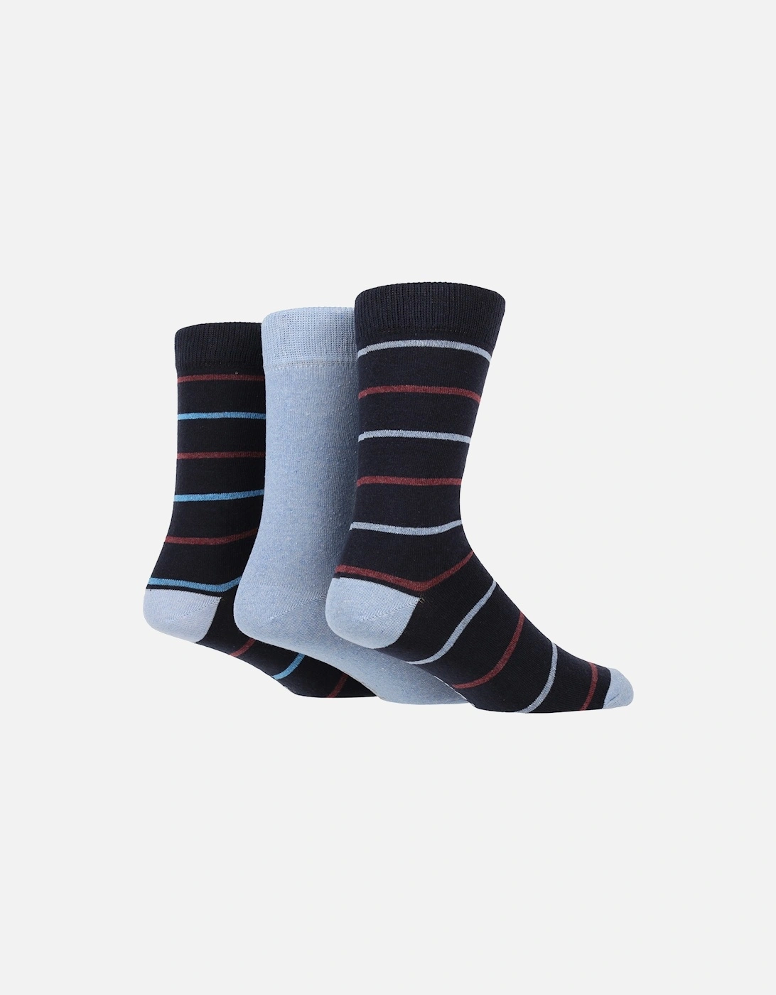 3 PAIR 100% RECYCLED MENS SOCKS WITH STRIPES, 2 of 1
