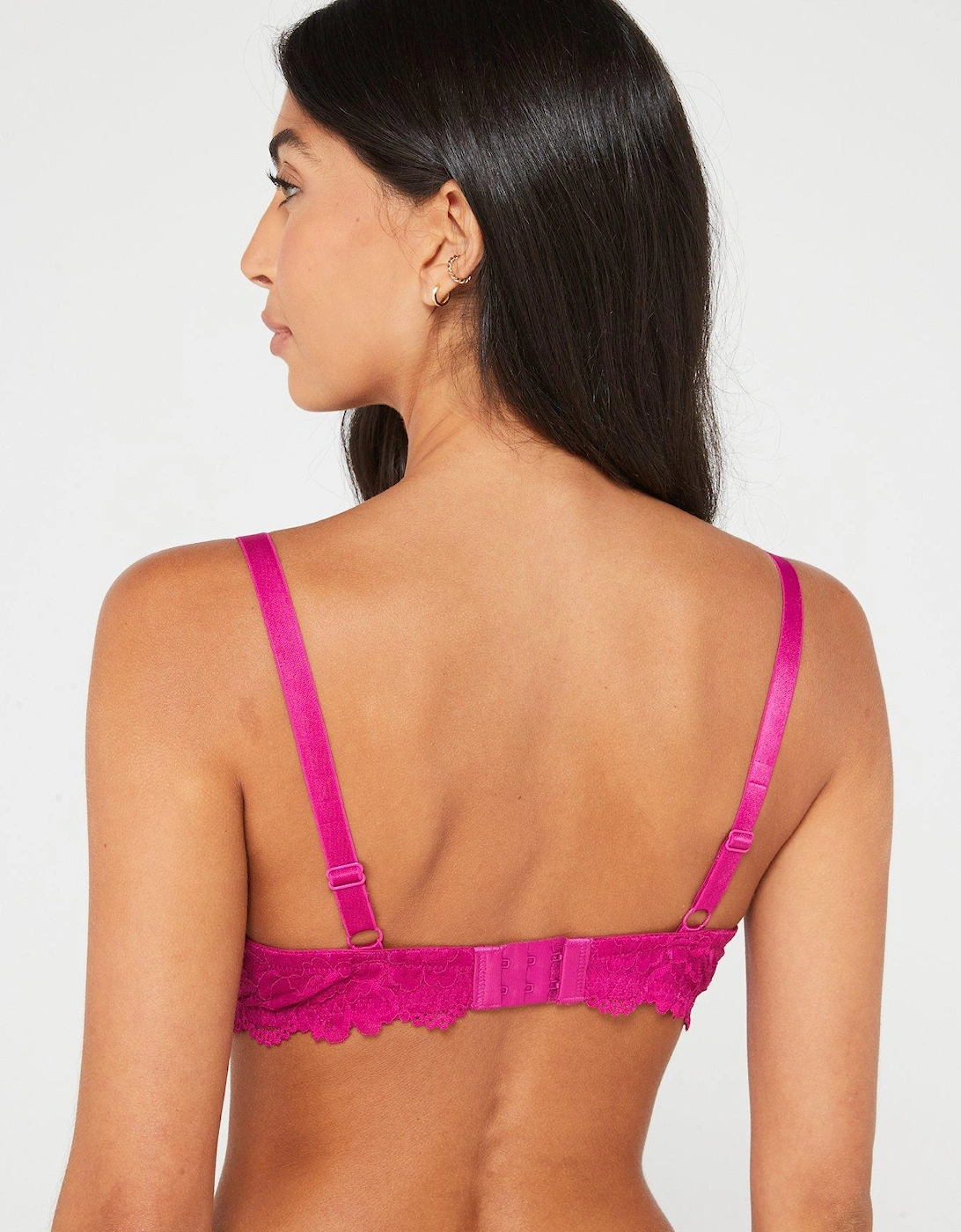 Fuller Bust Lace Balconette Bra - Hot Pink