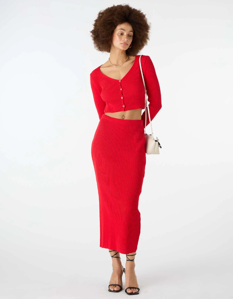 Franklin Midi Skirt in Red