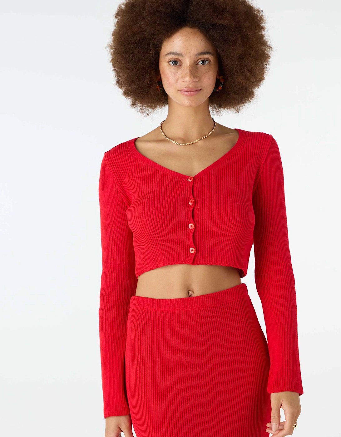 Begonia Cropped Cardigan in Red, 7 of 6