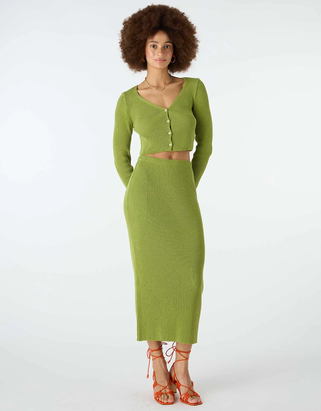Franklin Midi Skirt in Green, 6 of 5
