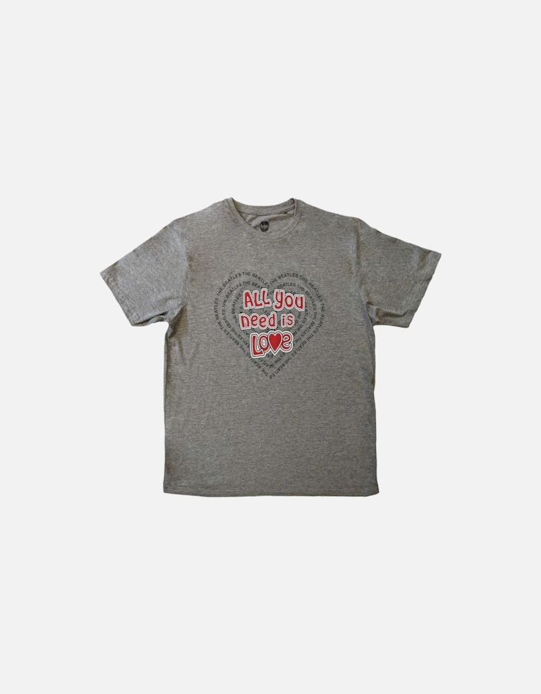 Unisex Adult All You Need Is Love Heart Cotton T-Shirt