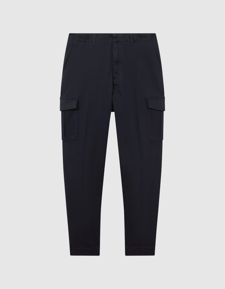 Tapered Brushed Cotton Cargo Trousers