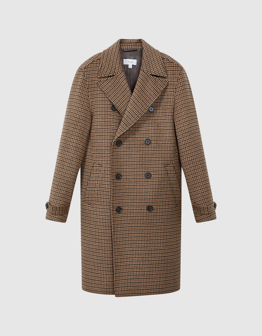 Modern Fit Wool Blend Double Breasted Dogtooth Coat, 2 of 1