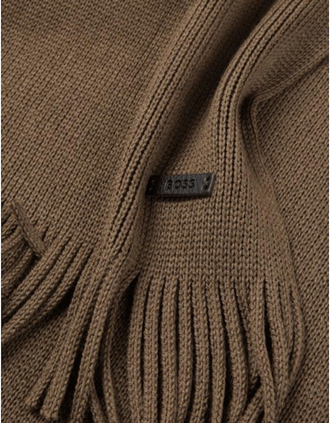 Albas Logo Brown Knit Scarf