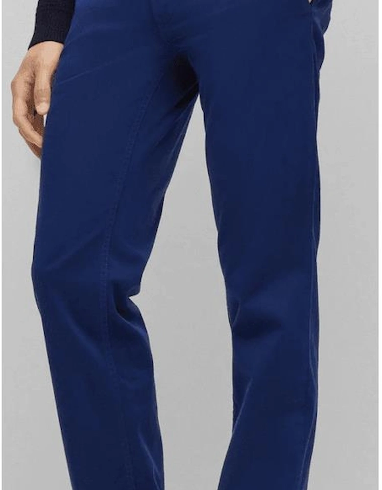 Schino Cotton Slim Fit Dark Blue Chino Trousers
