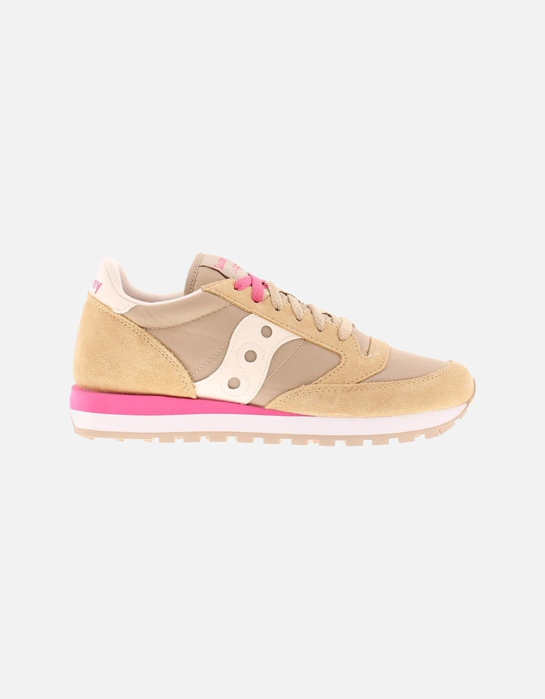 Womens Trainers Jazz Original Lace Up beige white pink UK Size