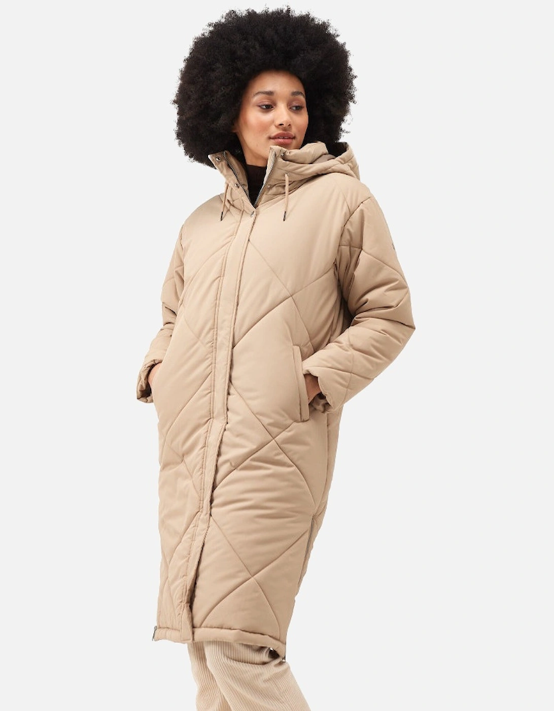 Womens Cambrie Insulated Padded Longline Jacket Coat, 5 of 4