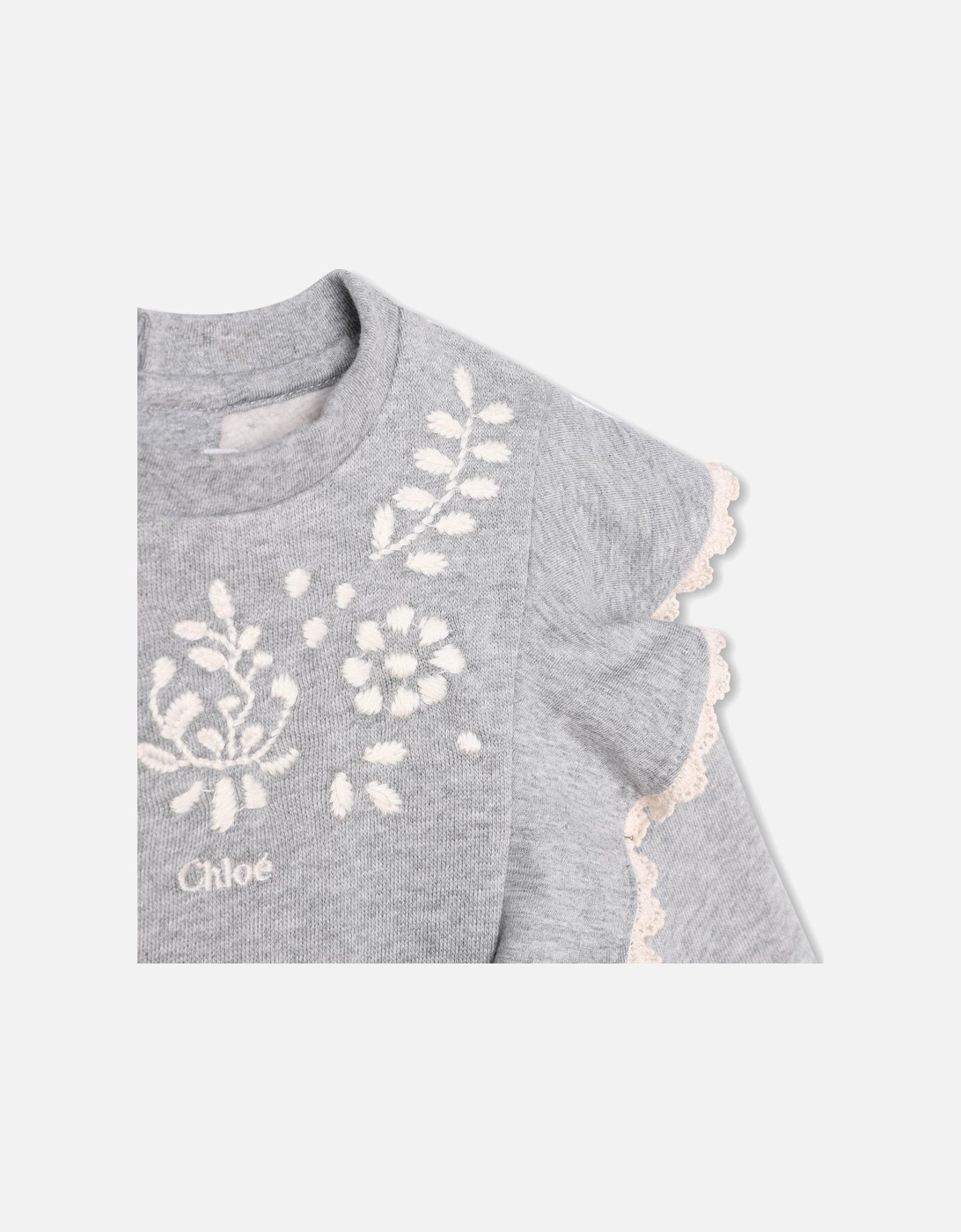 Chloe Baby Girls Ruffled Sweater in Grey