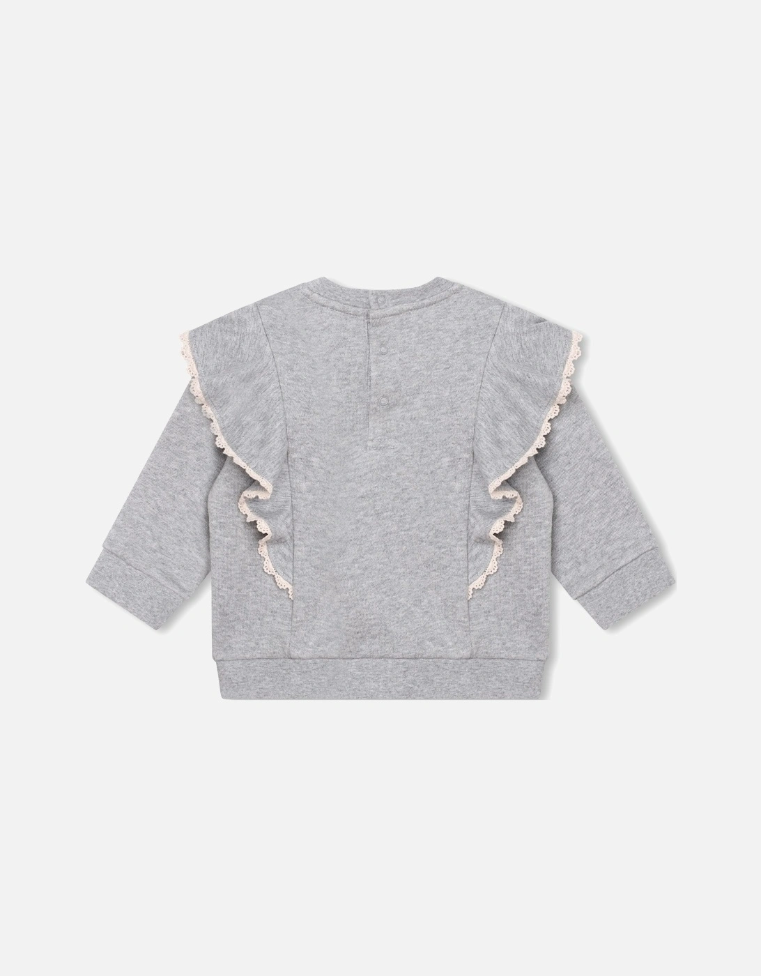 Chloe Baby Girls Ruffled Sweater in Grey