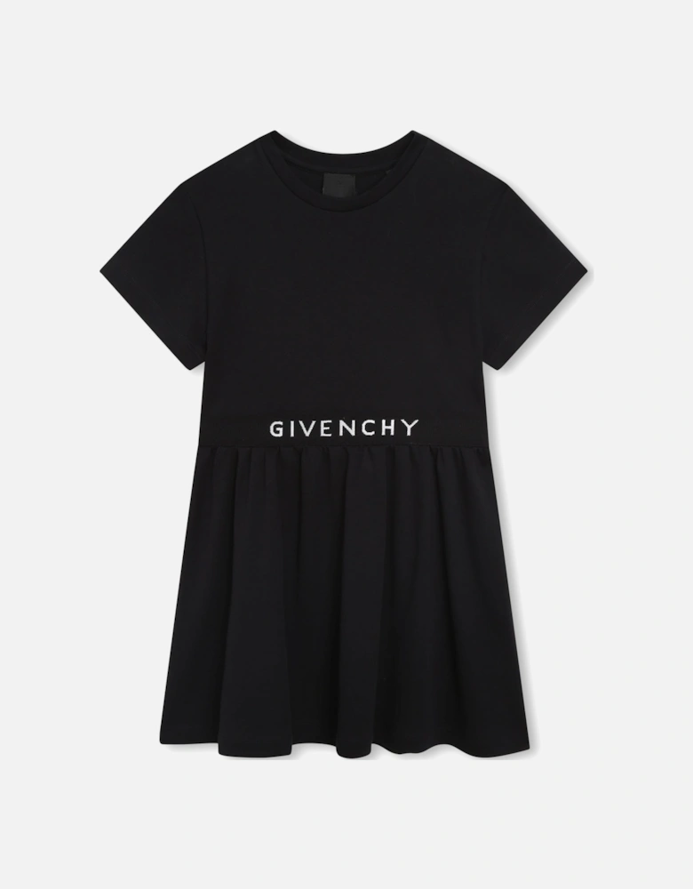 Girls 4G Print Dress in Black