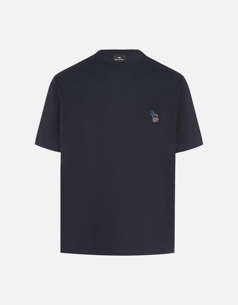 Zebra Cotton T-shirt Navy