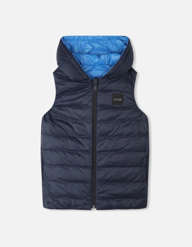 Boss Boys Reversible Gilet in Black / Blue