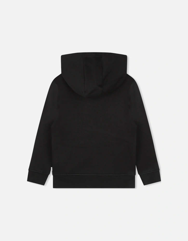 Boss Boys Three Colour Striped Hoodie in Black