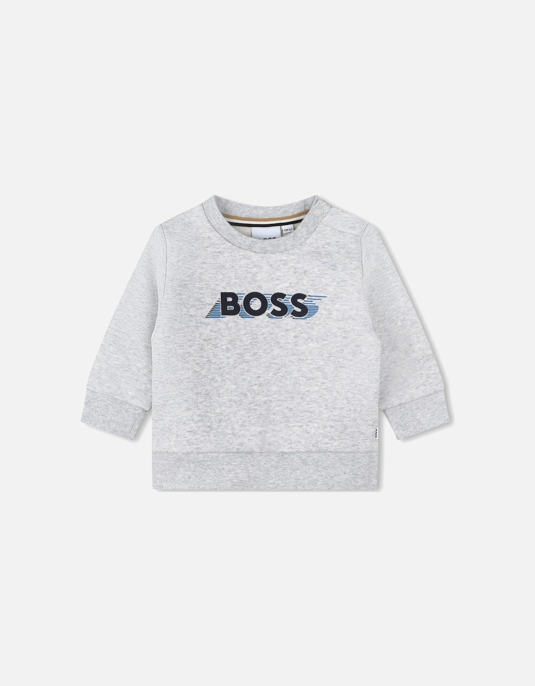 Boss Baby Boys Logo Sweater in Grey, 3 of 2