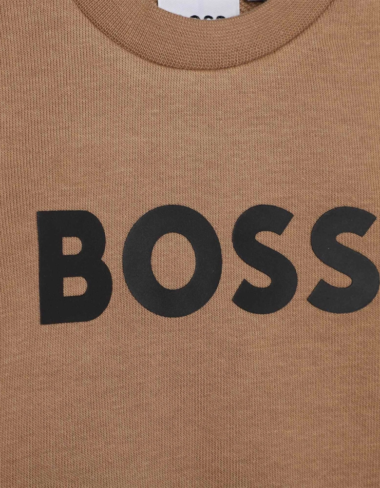 Boss Baby Boys Logo Sweater in Beige