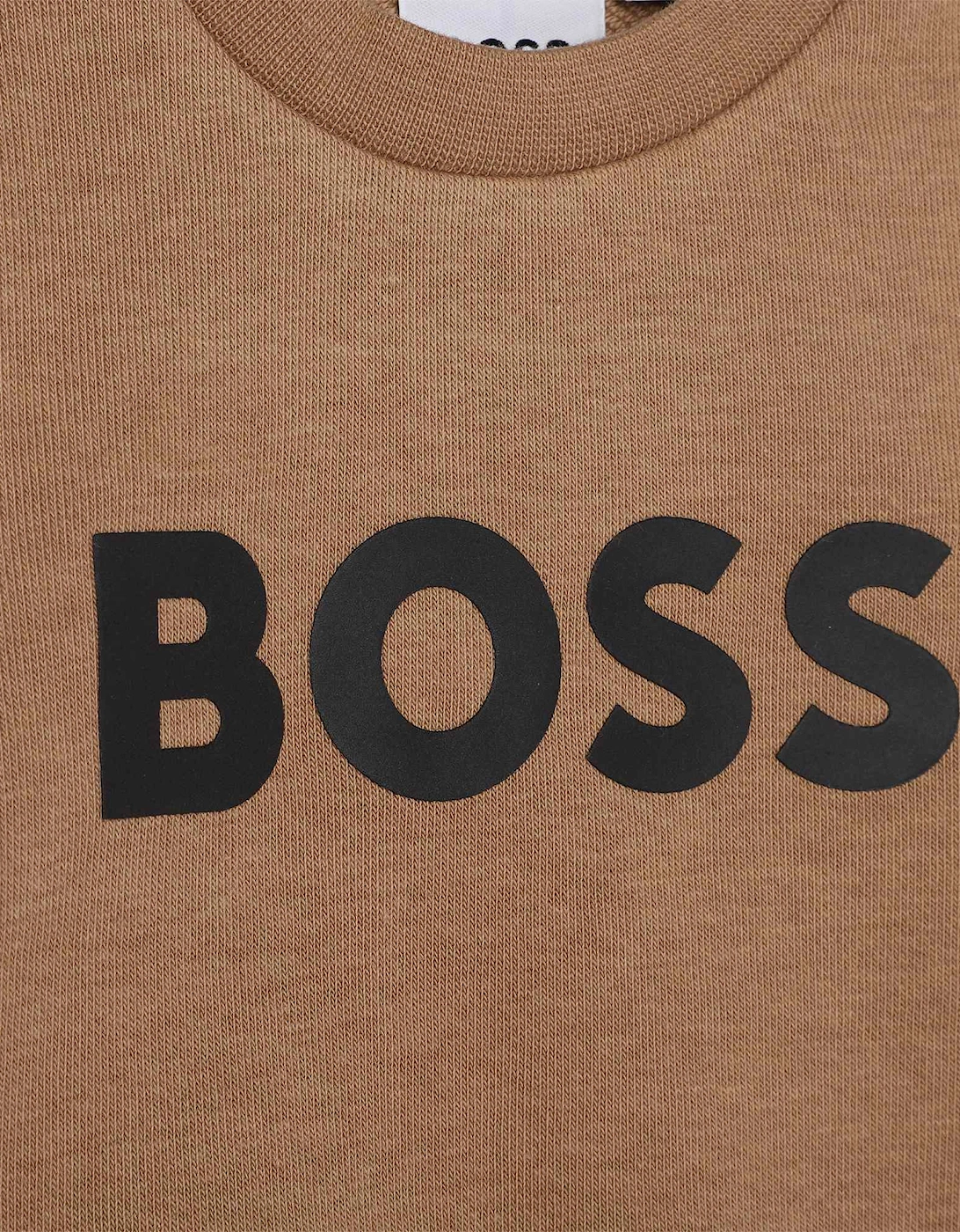 Boss Baby Boys Logo Sweater in Beige