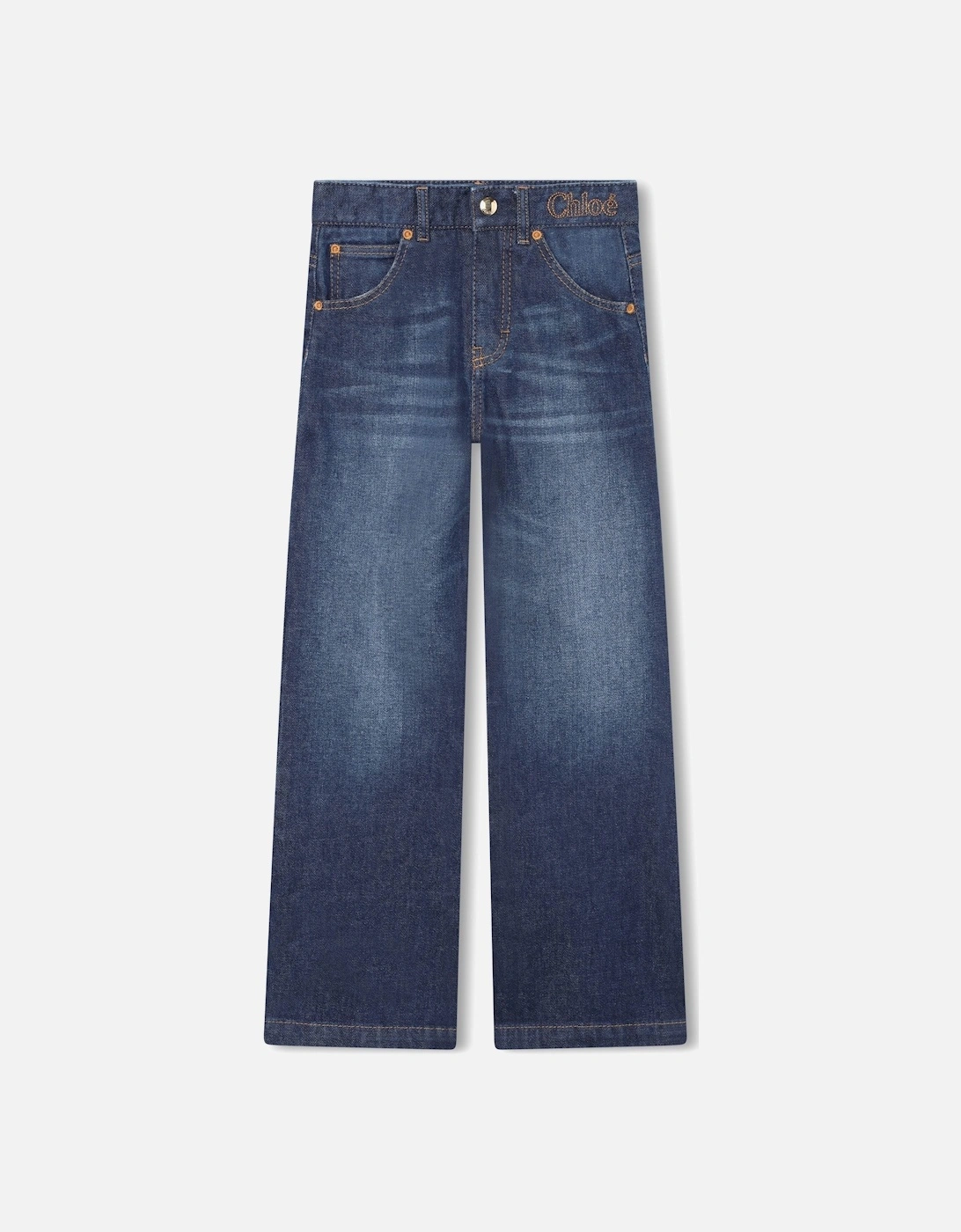 Chloe Girls Washed Jeans in Denim Blue, 7 of 6