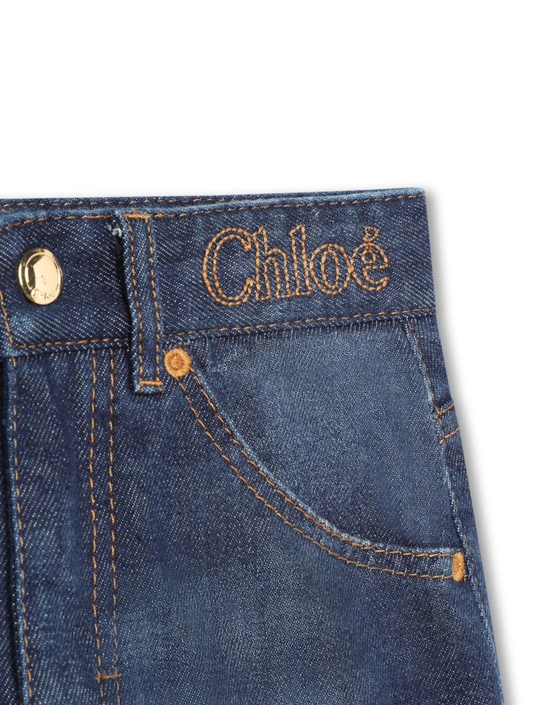 Chloe Girls Washed Jeans in Denim Blue