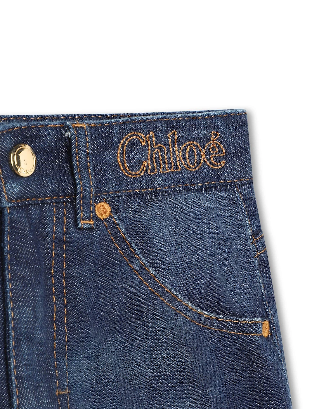 Chloe Girls Washed Jeans in Denim Blue