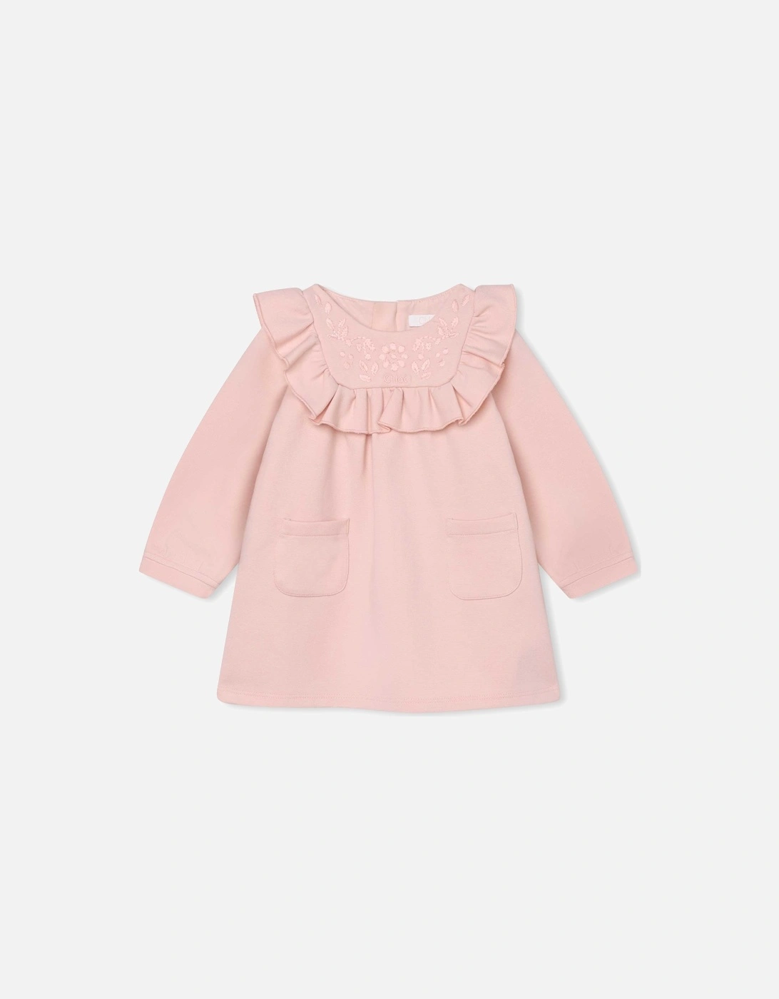 Chloe Baby Girls Knitted Dress in Pink, 4 of 3