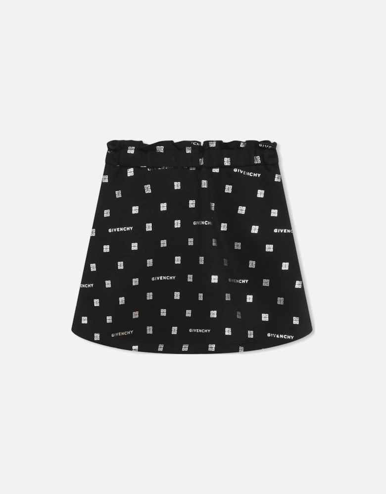 Girls 4G All Over Logo Skirt in Black