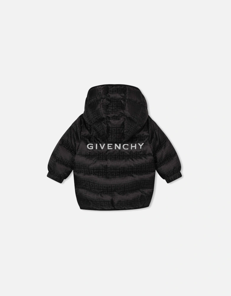 Baby Unisex Logo Puffer Jacket in Black