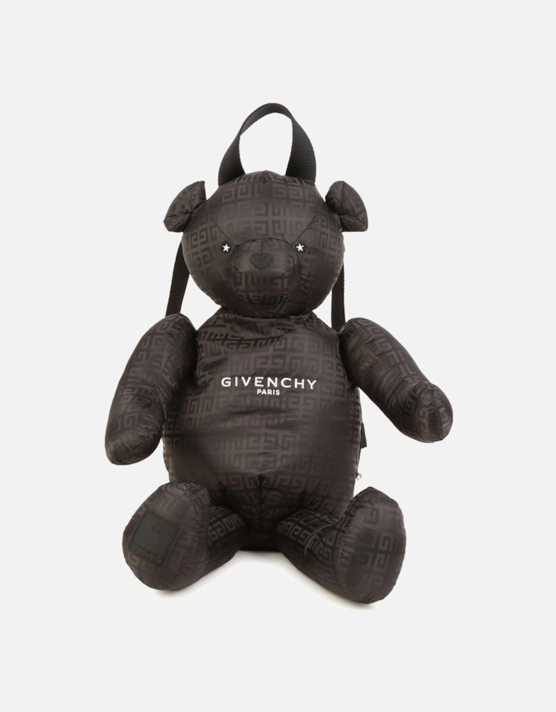 Kids Unisex Logo Teddy Bear Backpack in Black