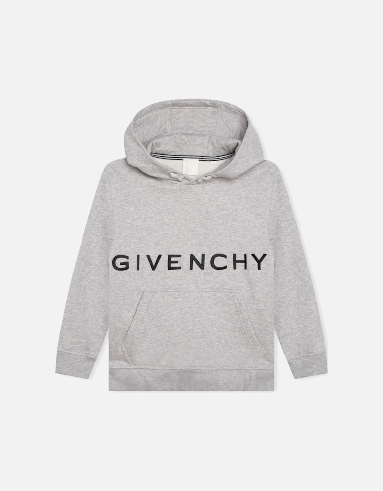 Boys Logo Hoodie in Grey