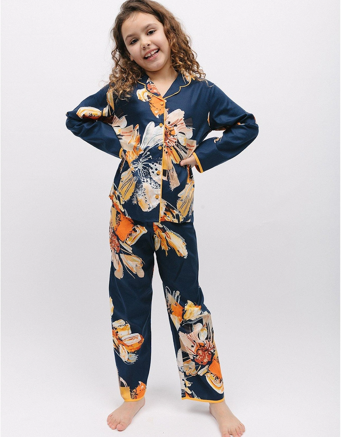 Girls Cosmo Floral Pyjama Set - Blue, 2 of 1