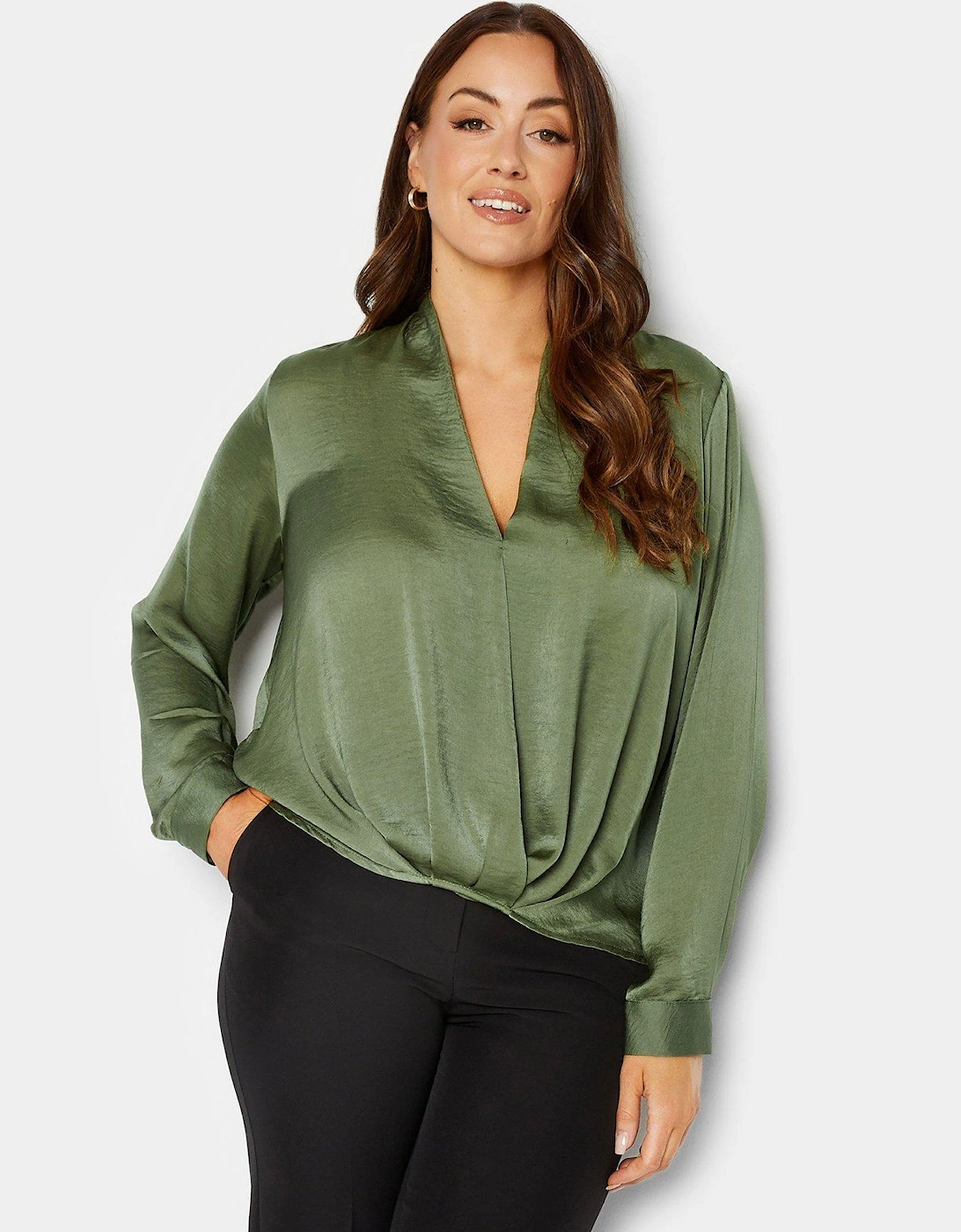 Wrap Front Blouse - Green, 2 of 1