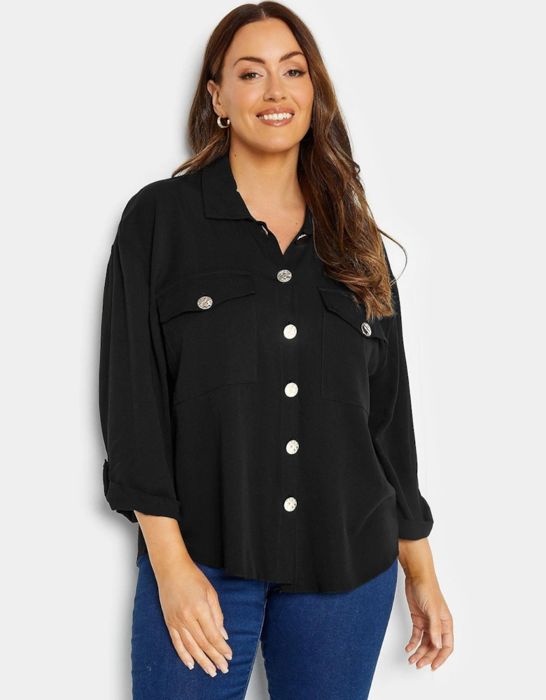 Statement Button Shirt - Black