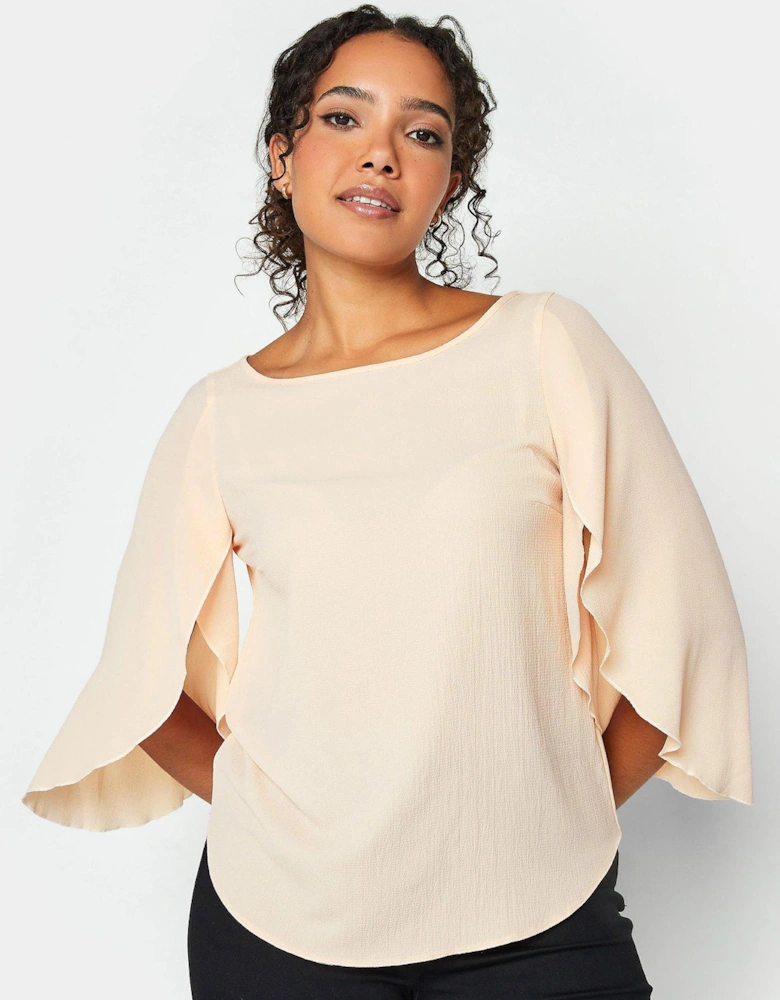Double Frill Sleeve Top - Pink