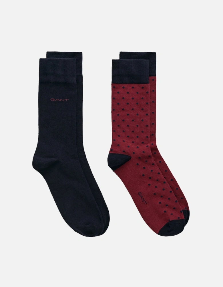 2 Pack Men's Dot and Solid Socks