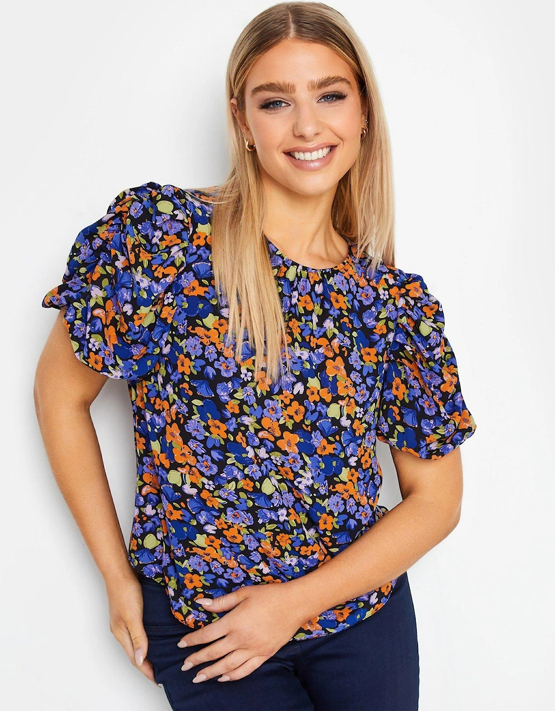 Floral Short Sleeve Blouse, 2 of 1