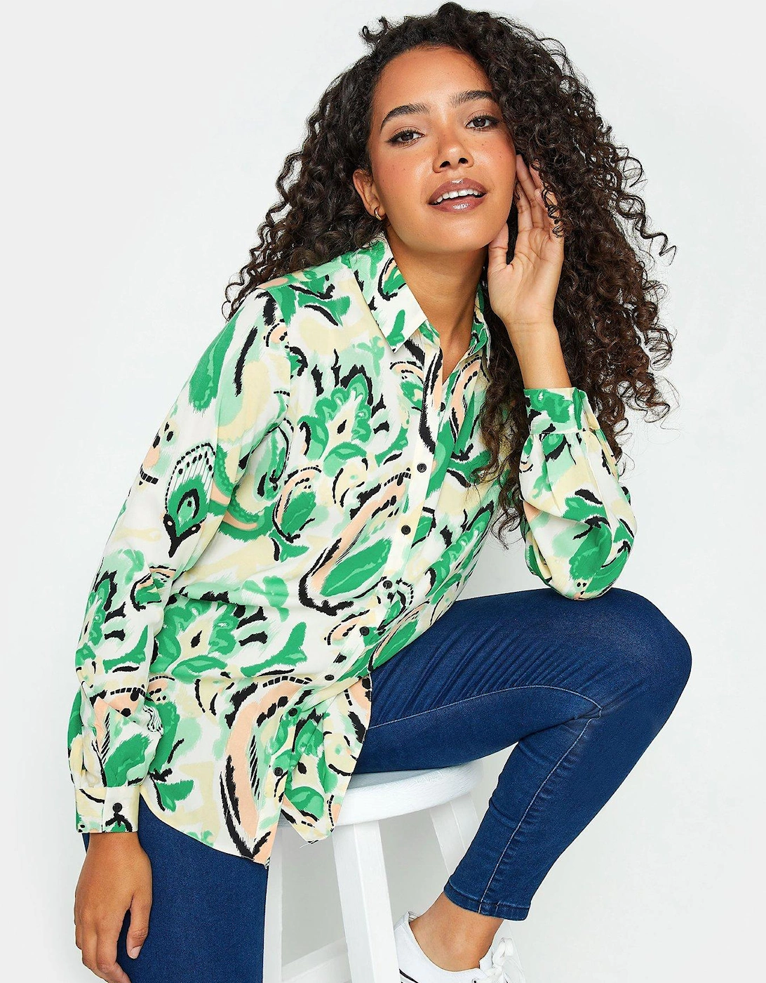 Long Sleeve Printed Shirt - Green, 2 of 1