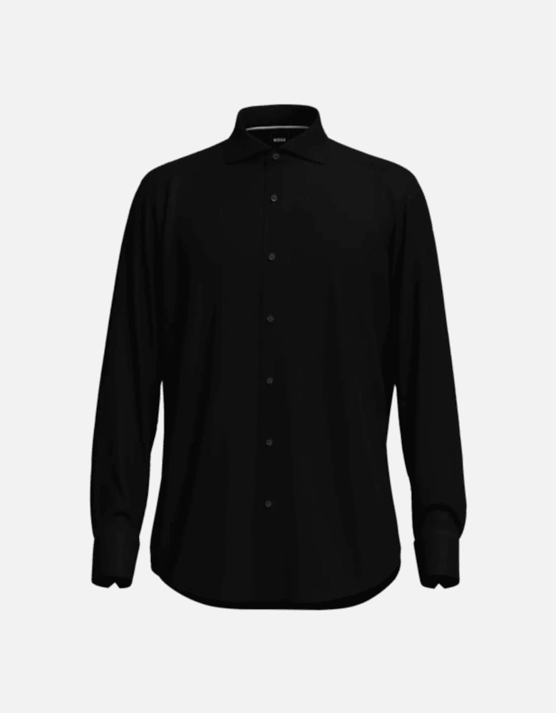 H-Joe Regular Fit Grid Print Black Shirt