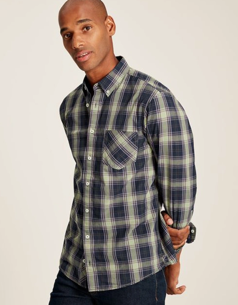 Men's Goodridge Long Sleeve Classic Fit Poplin Shirt Green/Blue/Check