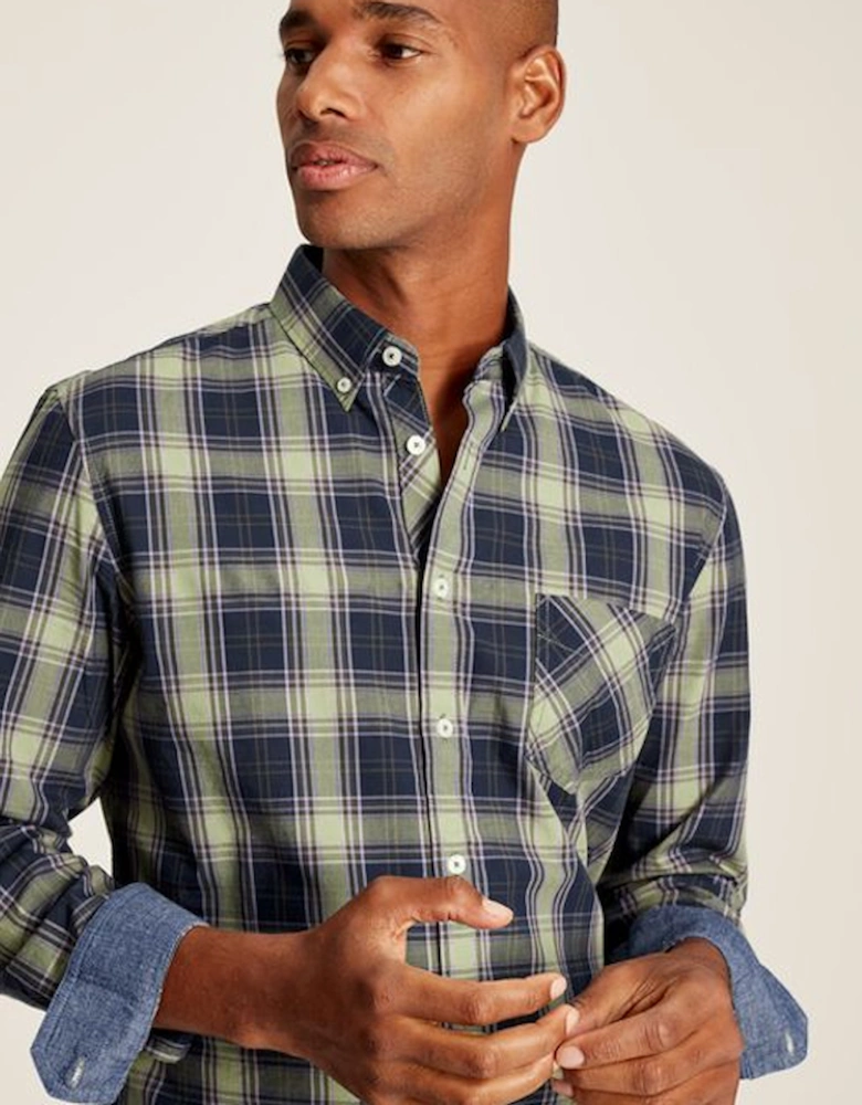 Men's Goodridge Long Sleeve Classic Fit Poplin Shirt Green/Blue/Check