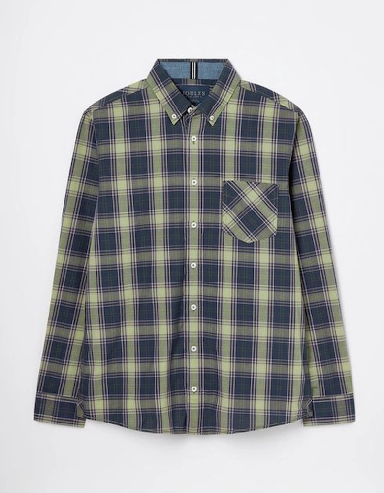 Men's Goodridge Long Sleeve Classic Fit Poplin Shirt Green/Blue/Check