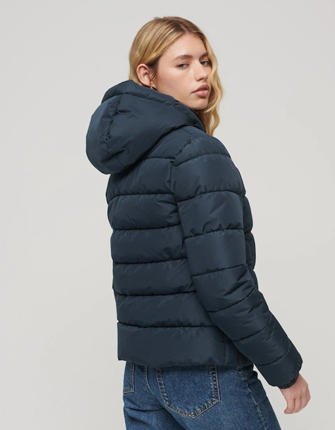 Women's Hooded Spirit Sports Puffer Deep Navy