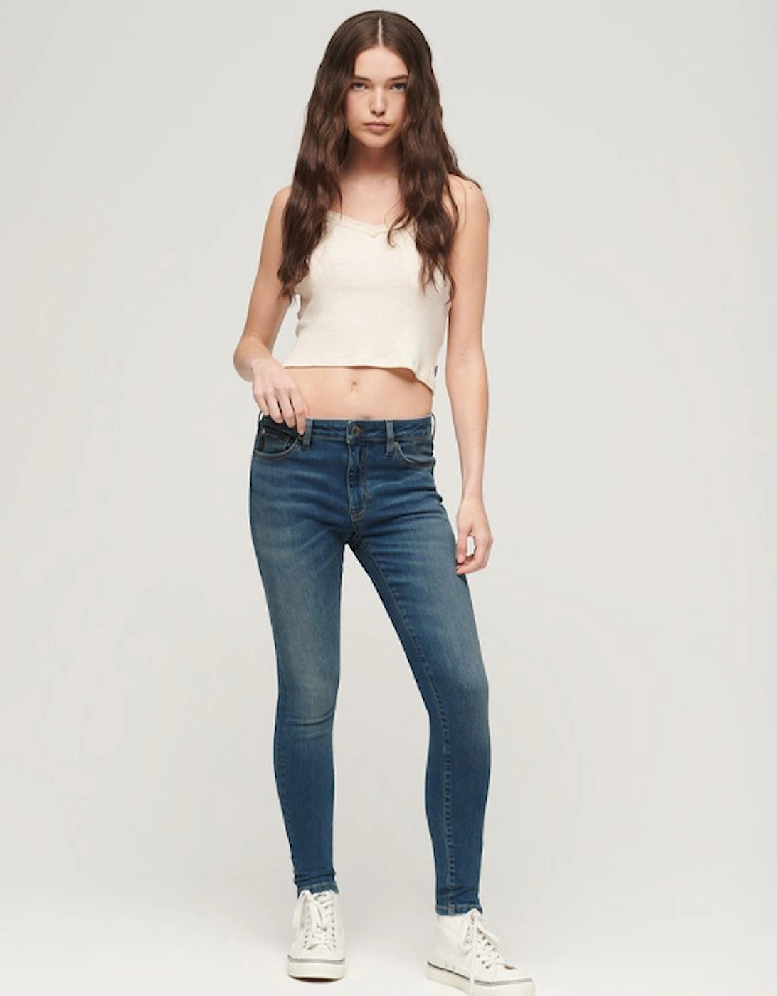 Women's Vintage Mid Rise Skinny Jeans Fulton Vintage Blue, 6 of 5