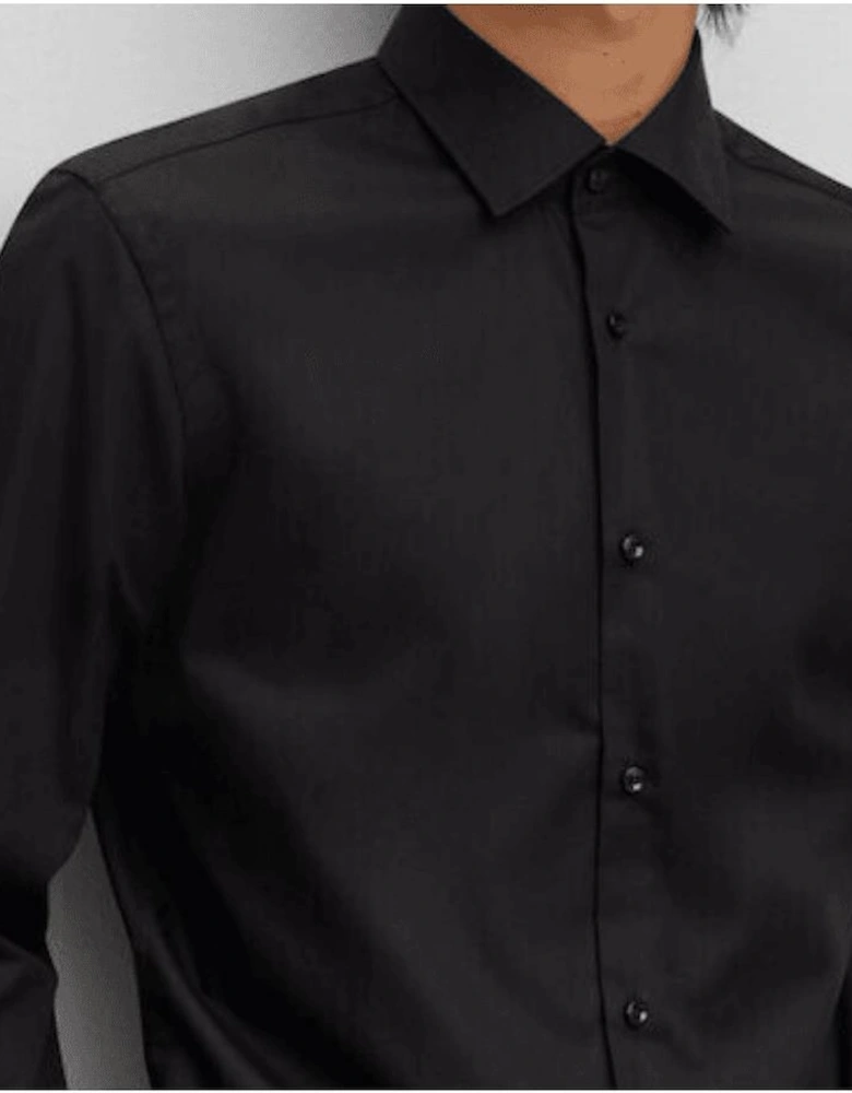 Koey Button Up Long Sleeve Black Shirt