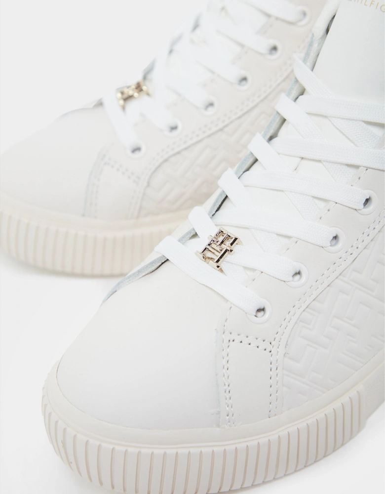 Womens Monogram Leather High Top Trainers