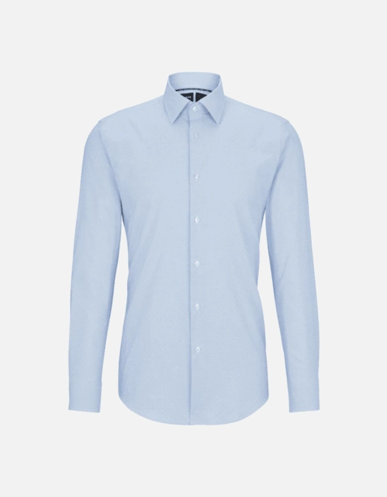 P-Hank Micro Pattern Slim Fit Light Blue Shirt