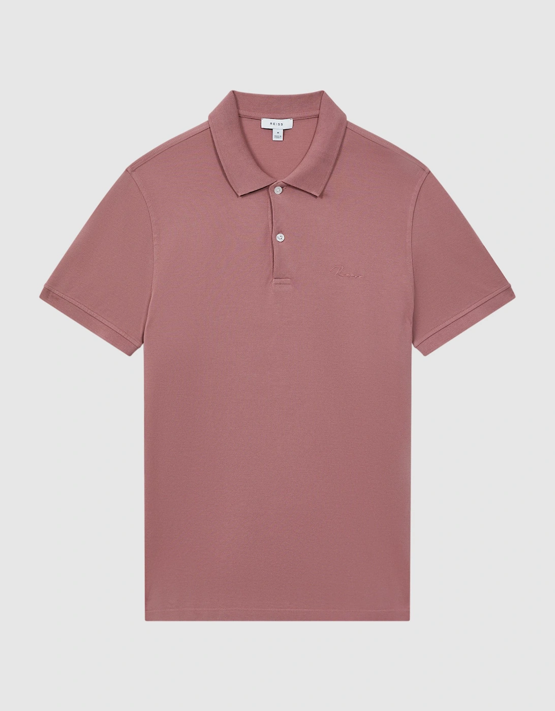 Slim Fit Garment Dyed Embroidered Polo Shirt, 2 of 1