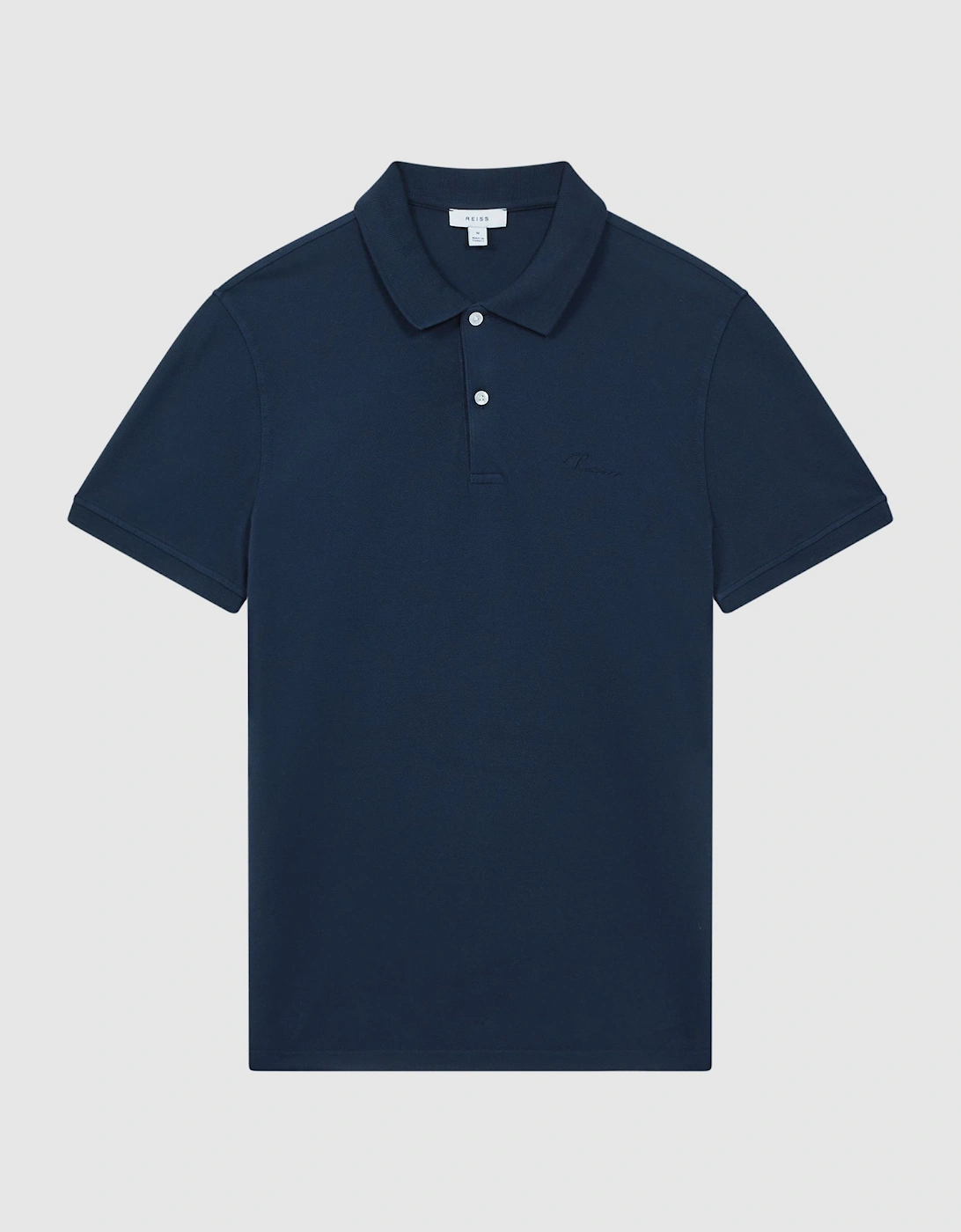 Slim Fit Garment Dyed Embroidered Polo Shirt, 2 of 1
