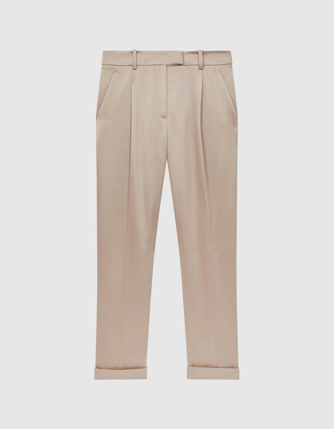 Metallic Tapered Rolled Hem Trousers, 2 of 1