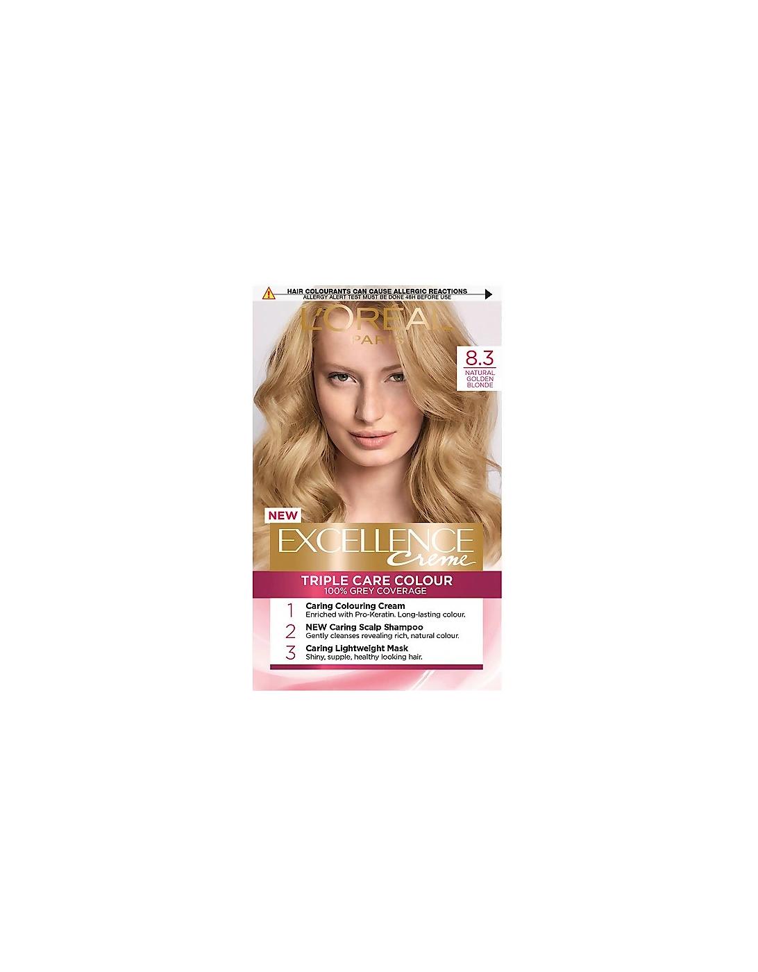 Paris Excellence Crème Permanent Hair Dye - 8.3 Natural Golden Blonde, 2 of 1