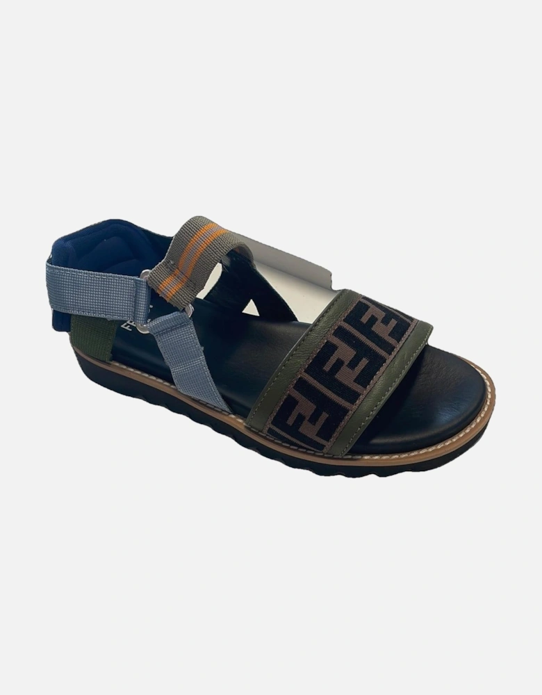 Boys Blue / Khaki FF Logo Sandals